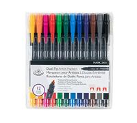 Royal & Langnickel - 12pc Dual Tip Artist Markers - Pointed Round Tip and Fineliner