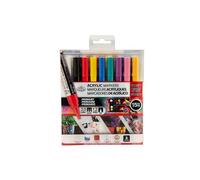 Royal & Langnickel 15pc Acrylic Primary 1.2mm & 2mm Round/Chisel Tip Markers