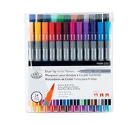 Royal & Langnickel Artist Markers Dual Tip Waterbased Brush Tip & Fineliner 24pc