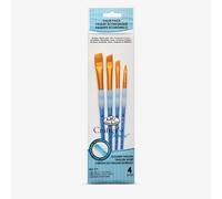 Royal & Langnickel : 4Pc Golden Taklon Angular Brush Set