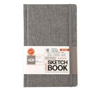 Royal & Langnickel 5.5 x 8.5 inch Grey Fabric HARDBOUND Sketchbook