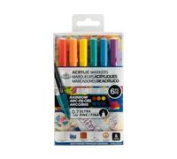 Royal & Langnickel 6pc ULTRA FINE ACRYLIC PAINT ARTIST MARKERS. 0.7MM RAINBOW COLOURS