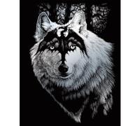 Royal & Langnickel 8 x 10 inch Dragon Wolf Pre-Printed Foil Set - Silver
