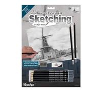 Royal & Langnickel 9 x 11 inch Coastal Point Pre-Printed Sketching Made Easy Drawing Set, Blue
