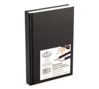 Royal & Langnickel Black A5 Sketchbook Cartridge Drawing Paper Artist Sketch Book Pad Casebound 110gsm 220 Pages (14cm x 21.6cm)