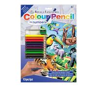 Royal & Langnickel Colour Pencil by Numbers Jungle Animals Designed Painting Set