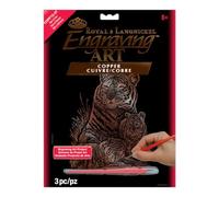Royal & Langnickel Copper Engraving Painting Set – Tiger and Cubs – A4 – Blue