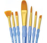 Royal & Langnickel Crafter's Choice Golden Taklon Oval Brush Set - 7pcs