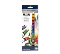 Royal & Langnickel Essentials 12ml Acrylic Paints- Metallic Colors- 12pk, White, Yellow, Orange, red, Emerald Green, pthalocyanine Blue, Purple, Gold, Bronze, Silver, Black