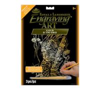 Royal & Langnickel Gold Engraving Art A4 Size Leopard in Tree Designed Painting Set