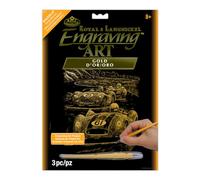 Royal & Langnickel Gold Engraving Art A4 Size Nostalgic Race Cars Designed Painting Set