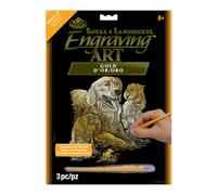 Engraving Art Gold - Retriever & Puppies