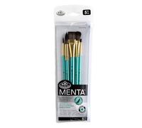 Royal & Langnickel Menta, 5 pc Wash Variety Brush Set for Watercolor Paints,