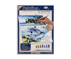 Royal & Langnickel Painting by Numbers Artist Canvas Series Dolphin Island Small Designed Painting Set