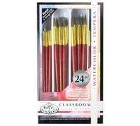 Royal & Langnickel Round Camel Hair Classroom Value Pack Including 24 Assorted Sizes Round Camel Hair Brushes