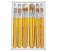 Royal & Langnickel Taklon Brush Set for Children, 30 Round and Flat Brushes with Gold Polyester Bristles in 6 Sizes, with Plastic Box, for Various Drawing and Painting Techniques