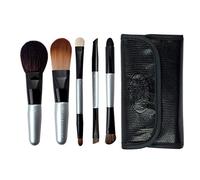 Royal & Langnickel Travel Essentials 5-Piece Cosmetic Brush Travel Set (Silver)
