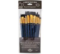 Royal and Langnickel RSET-9301 Taklon Variety Brush Set - Soft Black (Pack of 12)