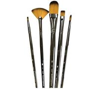 Royal & Langnickel Zen 5 Piece Long Handle All Media Filbert Variety Paint Brush Set