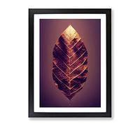 Royal Leaf Framed Print | A2 Black Framed Wall Art | Ready to Hang | Modern Floral Picture | Living Room Bedroom Lounge Office