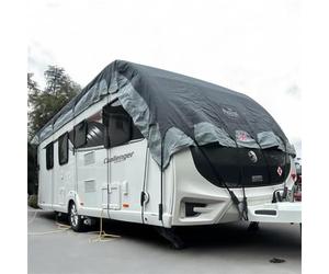 Royal Leisure Caravan Roof Cover, 5.8-6.4 m (19-21 ft), 4-Layer Breathable UV Protective, Light/Dark Grey