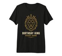 Royal Lion Crown Man Birthday King Right Here Premium T-Shirt