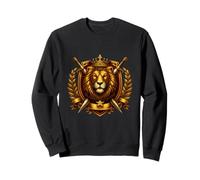 Royal Lion Crowned Power Emblem Sweatshirt