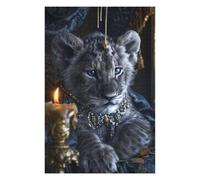 Royal Lion Cub Portrait-2 Themed Wooden Jigsaw Puzzle for Adults, 1000 PCS