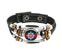 Royal London Regiment Military Black Leather Bracelet And Velvet Gift Bag