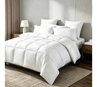 Royal Luxe Goose Feather Down Fiber Comforter - King Size Duvet Insert, 100% Cotton Cover All Season Comforter Ultra Soft Luxurious Hotel Bedding, 106”x90”