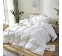 Royal Luxe Goose Feather Down Fiber Comforter - King Size Duvet Insert, 100% Cotton Cover All Season Lightweight Comforter Ultra Soft Luxurious Hotel Bedding, 104”x88”