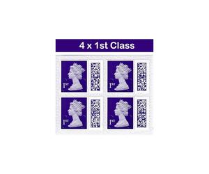 Royal Mail 1st Class 4 Pack QR Postage Stamps
