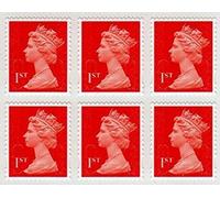 Royal Mail 1st Class Postage Stamps, Pack of 6