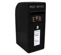 Royal Mail Post Box ER Cast Iron Wall Mounted Wedding Authentic Pillar Replica Lockable Post Office Letter Box Black Black