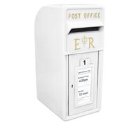 Royal Mail Post Box ER Cast Iron Wall Mounted Wedding Authentic Pillar Replica Lockable Post Office Letter Box White White