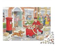 Royal Mail Postman Delivery Round Wooden Jigsaw Puzzle Waterproof 1000 Piece Puzzles for Adults Gifts Colourful Challenging Games