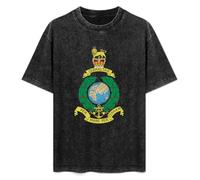 Royal Marines Cap Badge Commando Navy Elite British Forces Vintage Washed Tee Unisex Short Sleeve Size XL