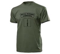 Royal Marines Commando Commandos Marine Infantry #17259 T-Shirt British Naval Service Badge Logo Emblem England Great Britain - Green - Medium