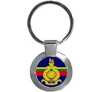 Royal Marines Military Luxury Round Shaped Metal Keyring In A Gift Box