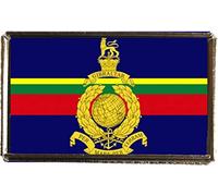 Royal Marines Military Silver Colour Badge With A Velveteen Bag