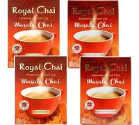 Royal Masala Chai Premix Tea Combo - Sweetened (220g x 2) & Unsweetened (180g x 2) | Authentic Instant Tea Blend | Perfect for Home, Office & Travel | Rich Indian Masala Flavour