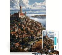 Royal Medieval Castle City Jigsaw Puzzles for Adults1000 Pieces Improve Memory Relax Mind Sharp Edge Art Collection Piece (38x26cm)