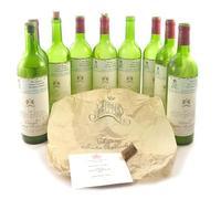 ROYAL MEMORABILIA -Seven empty bottles of 1977 Chateau Mouton Rothschild from a Banquet at Clarence House SW1A 1BA (Royal Interest)