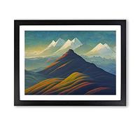 Royal Mountain Landscape Framed Print | A2 Black Framed Wall Art | Ready to Hang | Modern Landscape Picture | Living Room Bedroom Lounge Office
