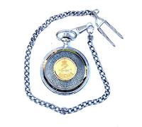 Royal Navy Gilt Pocket Watch Quartz Movement With FREE ENGRAVING ME49