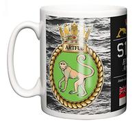 Royal Navy HMS Artful Ceramic Mug, Astute Class Attack Submarine Crest Name Pennant S121