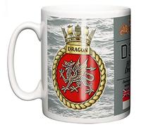 Royal Navy HMS Dragon Ceramic Mug, Type 45 Guided Missile Destroyer Crest Name Pennant D35