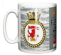 Royal Navy HMS Iron Duke Ceramic Mug, Duke Class Type 23 Frigate Crest Name Pennant F234