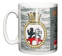 Royal Navy HMS Medway Ceramic Mug, River Class Offshore Patrol Crest Name Pennant P223