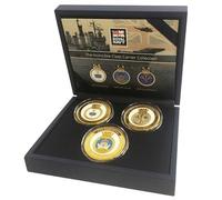 Royal Navy Memorabilia Collectable Gold Coin Medal - The Invincible Class Carrier Box Set